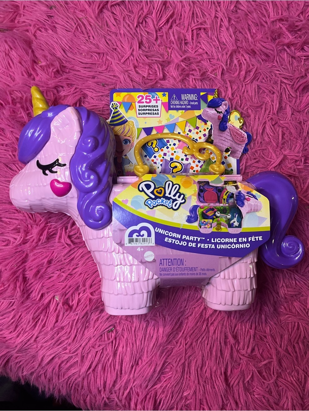 Polly Pocket Unicorn Party Playset - Pink & Purple